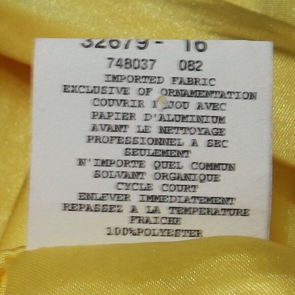 GUNNE SAX/JESSICA MCCLINTOCK Gown, 1, Yellow, Strappy, Bejeweled Centerpiece - Picture 14 of 15